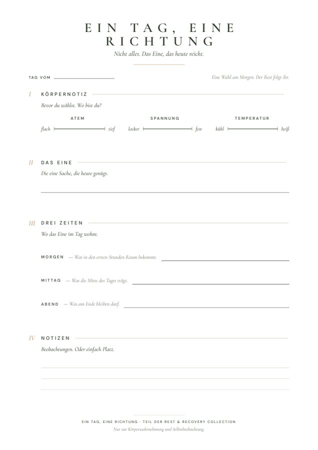 Ein Tag, eine Richtung — Mockup