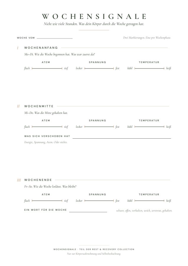 Wochensignale — Mockup