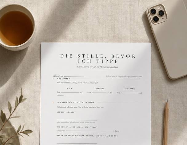 Die Stille, bevor ich tippe