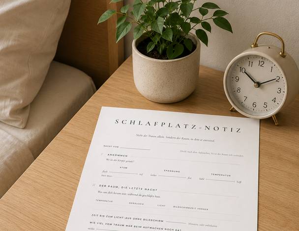 Notiz am Schlafplatz