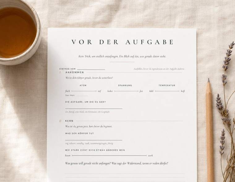 Vor der Aufgabe
