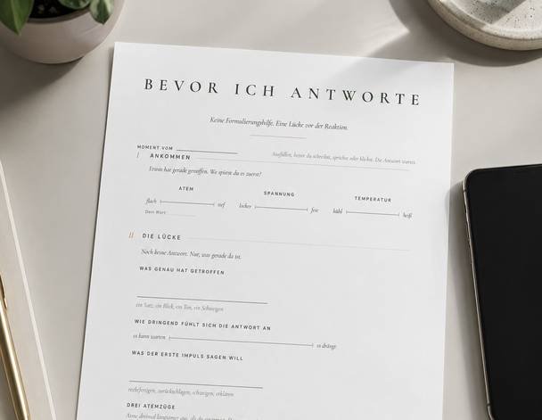 Bevor ich antworte