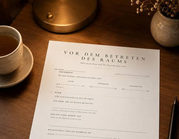 Vor dem Betreten des Raums